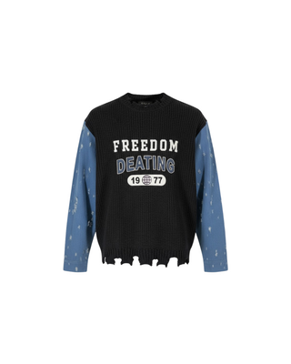 Felpa con Manica Jeans