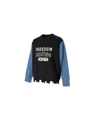 Felpa con Manica Jeans