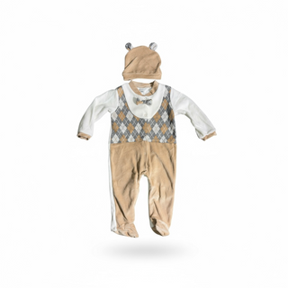 Tutina quadri con cappello