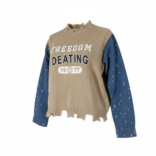 Felpa con Manica Jeans