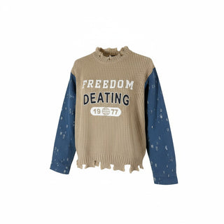 Felpa con Manica Jeans