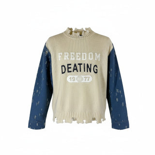 Felpa con Manica Jeans